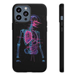 Neon Anatomical Skeleton Phone Case | Internal Displacement Art