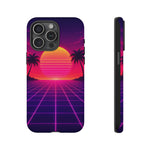 Classic Grid Sunset Vaporwave Art Tough Phone Case