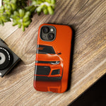 Orange Camaro Phone Case, ZL1 American Muscle Car Tough Cover for Men Gift