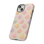 Pastel Swirl Lollipops Tough Case | Candy Pattern Phone Cover