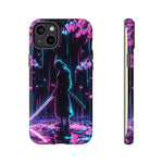 Neon Samurai Katana Rain Vaporwave Art Tough Phone Case