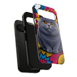 British Shorthair Round Pop Art Tough Phone Case