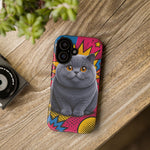 British Shorthair Round Pop Art Tough Phone Case
