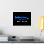 Nissan Skyline GT R R34 Poster Blue JDM Car Wall Art Garage Decor Print