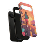 Retro Runner Sunset phone case | 80s Vaporwave jogging design