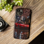 Red FD RX-7 Blossom Alley Tough Phone Case - Rain-Slicked Night