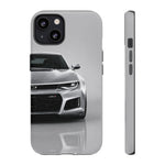 Silver Camaro Phone Case, ZL1 American Muscle Car Tough Cover for Men Gift
