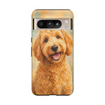 Goldendoodle Fluffy Curls Portrait Art Tough Phone Case