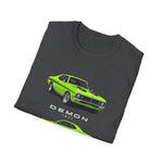 1971 Demon Green Classic Muscle Car T-Shirt | Vintage Coupe Illustration