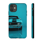Muscle Car Phone Case Teal 69 Camaro SS, Retro Classic Cover, Guys Gift
