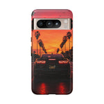 Black Camaro ZL1 Sunset Tough Phone Case - Palm Silhouette