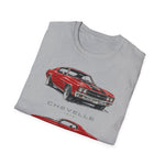 1970 Red Chevelle Muscle Car Trio T-Shirt | Classic Car Illustration