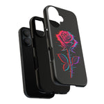 Glitch Rose Neon Phone Case Vaporwave Tough Cover