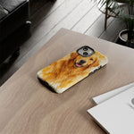Golden Retriever Watercolor Art Tough Phone Case - Dog Portrait