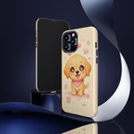 Golden Retriever Heart Eyes Kawaii Pet Dog Art Tough Phone Case