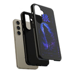 Glitch Wolf Howl Art Tough Phone Case - Blue Violet