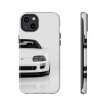 White MK4 Supra Phone Case, Retro 90s JDM Tough Cover for Car Enthusiasts