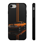 Orange Cuda Phone Case, Muscle Car Stripe Studio Cover, Gift