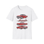 Red Vintage 1960 Chevy Impala Trio T-Shirt | Classic Car Illustration