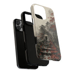 Autumn Temple Steps phone case | Japanese watercolor landscape cover