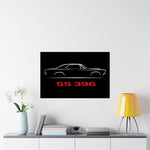 1966 Chevelle SS 396 Poster Classic Muscle Car Wall Art Chevy SS Print Decor