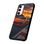 Orange C8 Z06 Flat Plane V8 Speed Art Tough Phone Case