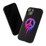 Glitch Peace Sign Phone Case, RGB Melt Digital Art Tough Cover, Gift