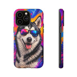 Cool Husky Sunglasses Portrait Tough Phone Case - Abstract