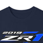 Blue 2019 ZR1 Sports Car illustration Long Sleeve Tee | Racing Graphic