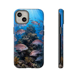 Snapper Reef Phone Case, Sunlit School Ocean Fishing Tough Cover