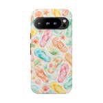 Watercolor Flip Flops pattern Tough Case | Beach Shells Phone Cover