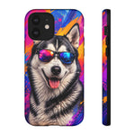 Cool Husky Sunglasses Portrait Tough Phone Case - Abstract