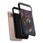 Cosmic Wolf Phone Case, Galaxy Nebula Portrait Tough Cover, Gift
