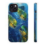 Mahi Mahi School Phone Case, Dorado Fish Frenzy Cover for Anglers