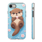 Kawaii Otter Animal Phone Case, Floating Shell Vector Cute Cover