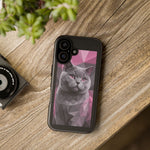 British Shorthair Geometric Portrait Tough Phone Case - Pink Gray Poly
