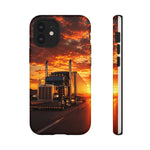 Classic Semi Truck Sunset Highway Phone Case Tough Case