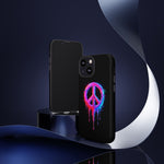 Glitch Peace Sign Phone Case, RGB Melt Digital Art Tough Cover, Gift