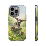 Playful Dog in Meadow Great Dane phone case | Puppy Art Tough Cover