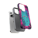 Neon Flamingo Pool Vaporwave Art Tough Phone Case