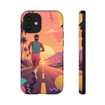 Retro Runner Sunset phone case | 80s Vaporwave jogging design