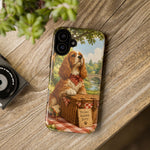 Cocker Spaniel Picnic Scene phone case | vintage dog art