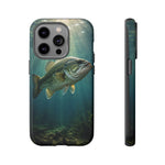 Largemouth Bass Phone Case, Sunlit Underwater Tough Cover, Gift