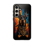 Doberman Bandana Portrait Tough Phone Case - Color Splash