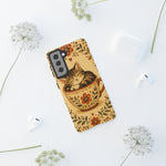 Teacup Cat Phone Case, Cozy Folk Illustration Art Cover