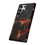 Challenger RT Phone Case, Rainy City Night Muscle Car Tough Cover