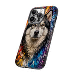 Alaskan Malamute Portrait Tough Phone Case - Vivid Paint Splatter