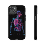 Neon Anatomical Skeleton Phone Case | Internal Displacement Art