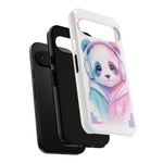 Pastel Panda Phone Case, Glitch Color Block Cover