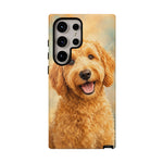 Goldendoodle Fluffy Curls Portrait Art Tough Phone Case